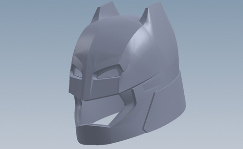 Modelo 3D del casco de Batman