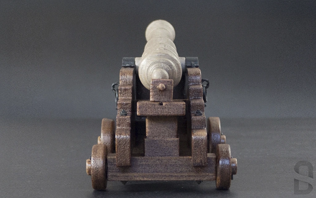 Cañón de bronce por impresión 3D - Vista trasera